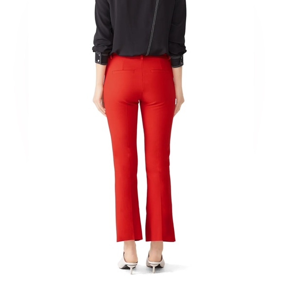 Derek Lam 10 Crosby Red Flared Trousers Office Workwear Career - Picture 2 of 10